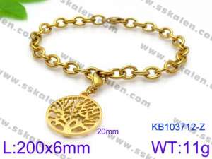 Stainless Steel Gold-plating Bracelet - KB103712-Z