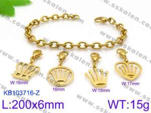 Stainless Steel Gold-plating Bracelet - KB103716-Z