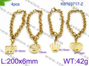 Stainless Steel Gold-plating Bracelet - KB103717-Z