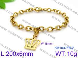 Stainless Steel Gold-plating Bracelet - KB103718-Z