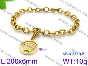 Stainless Steel Gold-plating Bracelet - KB103719-Z