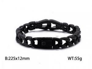 Stainless Steel Black-plating Bracelet - KB104623-K