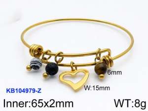 Stainless Steel Gold-plating Bangle - KB104979-Z