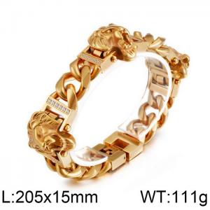 Stainless Steel Gold-plating Bracelet - KB105163-K