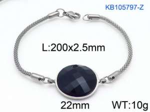 Stainless Steel Stone Bracelet - KB105797-Z