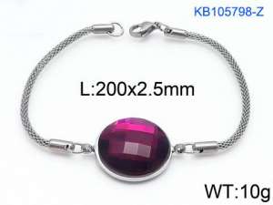 Stainless Steel Stone Bracelet - KB105798-Z
