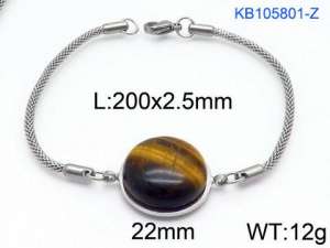 Stainless Steel Stone Bracelet - KB105801-Z