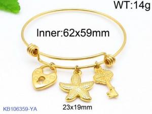 Stainless Steel Gold-plating Bangle - KB106359-YA