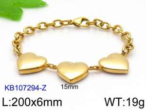 Stainless Steel Gold-plating Bracelet - KB107294-Z