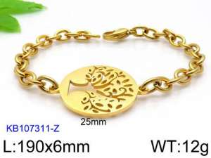 Stainless Steel Gold-plating Bracelet - KB107311-Z