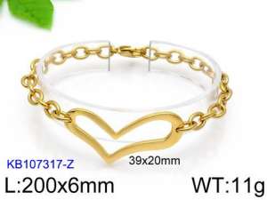 Stainless Steel Gold-plating Bracelet - KB107317-Z