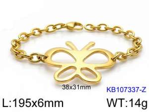 Stainless Steel Gold-plating Bracelet - KB107337-Z