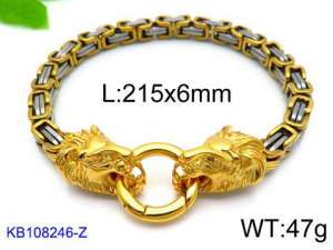 Stainless Steel Gold-plating Bracelet - KB108246-Z