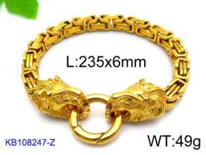 Stainless Steel Gold-plating Bracelet - KB108247-Z