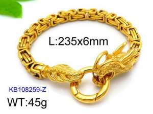 Stainless Steel Gold-plating Bracelet - KB108259-Z