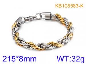 Stainless Steel Gold-plating Bracelet - KB108583-K