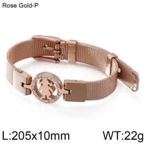 Stainless Steel Rose Gold-plating Bracelet - KB108605-K