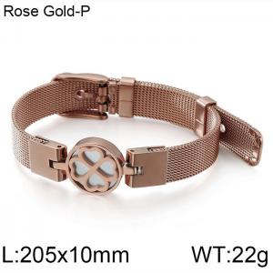 Stainless Steel Rose Gold-plating Bracelet - KB108613-K
