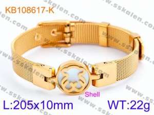 Stainless Steel Gold-plating Bracelet - KB108617-K