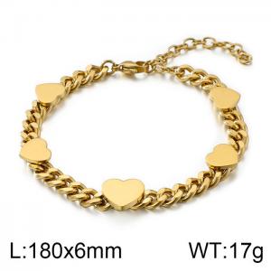 Stainless Steel Gold-plating Bracelet - KB108655-K