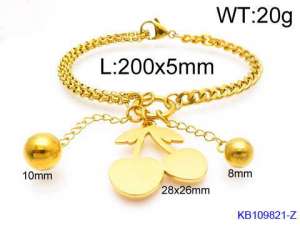 Stainless Steel Gold-plating Bracelet - KB109821-Z