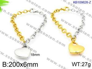 Stainless Steel Gold-plating Bracelet - KB109828-Z