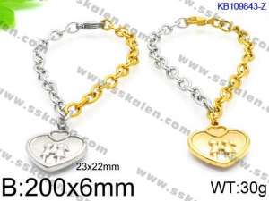 Stainless Steel Gold-plating Bracelet - KB109843-Z