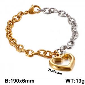 Stainless Steel Gold-plating Bracelet - KB109856-Z