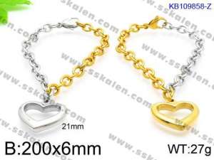 Stainless Steel Gold-plating Bracelet - KB109858-Z