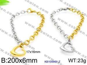 Stainless Steel Gold-plating Bracelet - KB109861-Z