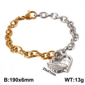 Stainless Steel Gold-plating Bracelet - KB109863-Z