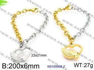 Stainless Steel Gold-plating Bracelet - KB109864-Z