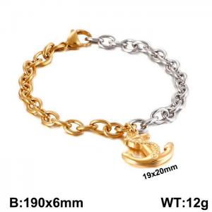 Stainless Steel Gold-plating Bracelet - KB109865-Z