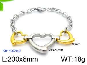 Stainless Steel Gold-plating Bracelet - KB110079-Z