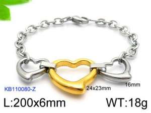 Stainless Steel Gold-plating Bracelet - KB110080-Z