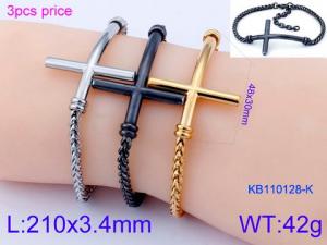 Stainless Steel Gold-plating Bracelet - KB110128-K