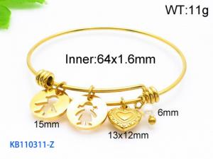 Stainless Steel Gold-plating Bangle - KB110311-Z