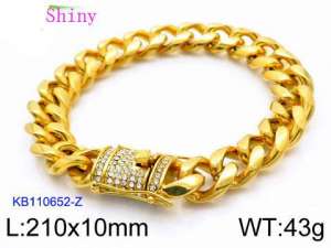 Stainless Steel Gold-plating Bracelet - KB110652-Z