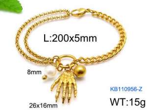 Stainless Steel Gold-plating Bracelet - KB110956-Z