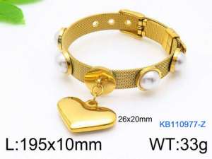 Stainless Steel Gold-plating Bracelet - KB110977-Z