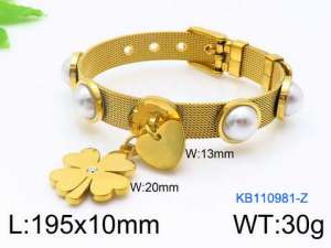 Stainless Steel Gold-plating Bracelet - KB110981-Z