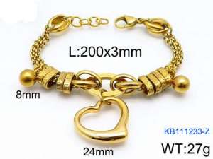 Stainless Steel Gold-plating Bracelet - KB111233-Z