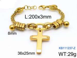 Stainless Steel Gold-plating Bracelet - KB111237-Z