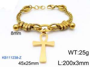 Stainless Steel Gold-plating Bracelet - KB111238-Z