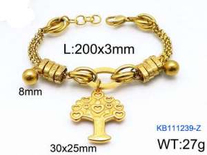 Stainless Steel Gold-plating Bracelet - KB111239-Z