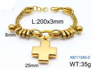 Stainless Steel Gold-plating Bracelet - KB111240-Z