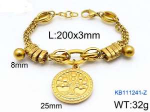 Stainless Steel Gold-plating Bracelet - KB111241-Z