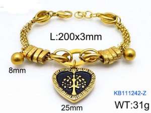 Stainless Steel Gold-plating Bracelet - KB111242-Z