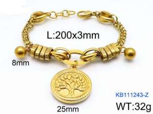 Stainless Steel Gold-plating Bracelet - KB111243-Z