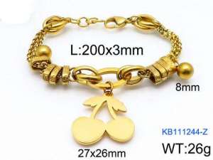 Stainless Steel Gold-plating Bracelet - KB111244-Z